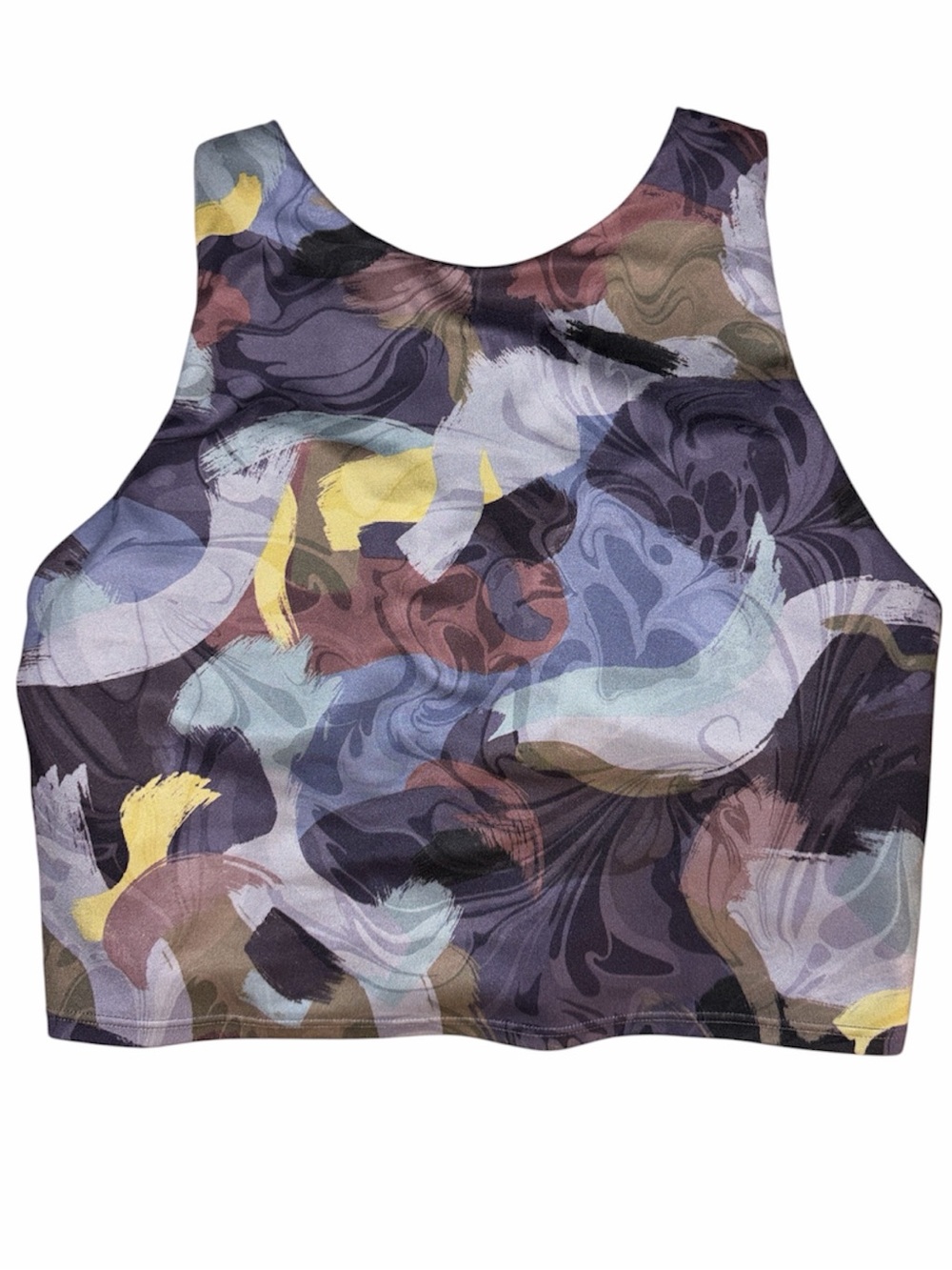 Athleta Conscious Crop Abstract Watercolor Sports Bra M Vivid Stroke EUC - Picture 5 of 10